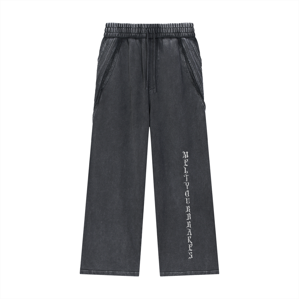 MELT YOUR BRAKES Sweats // Snow Washed Tape Raw Edge Sweatpants