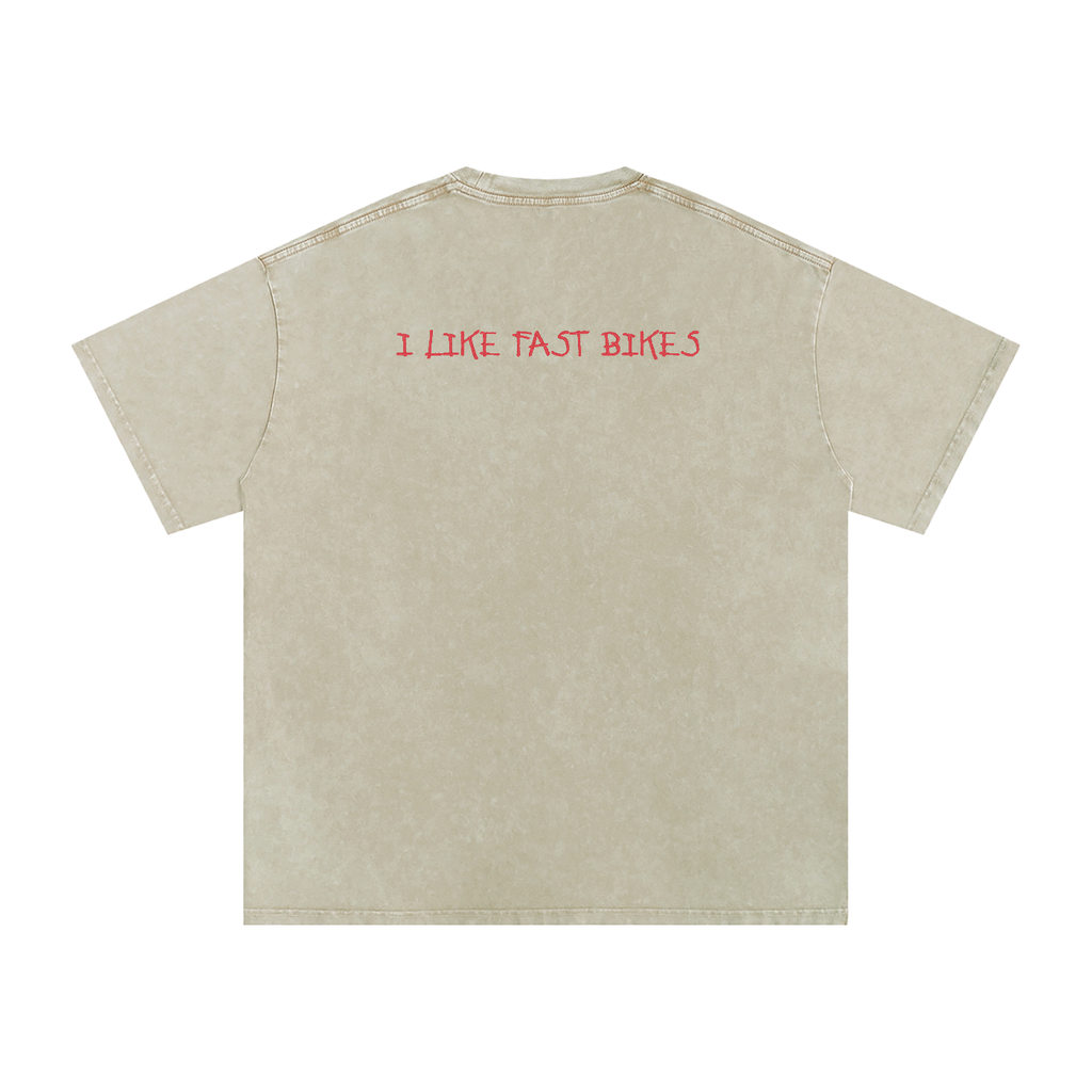 I LIKE FAST BIKES // Snow Washed, Oversized, Tee