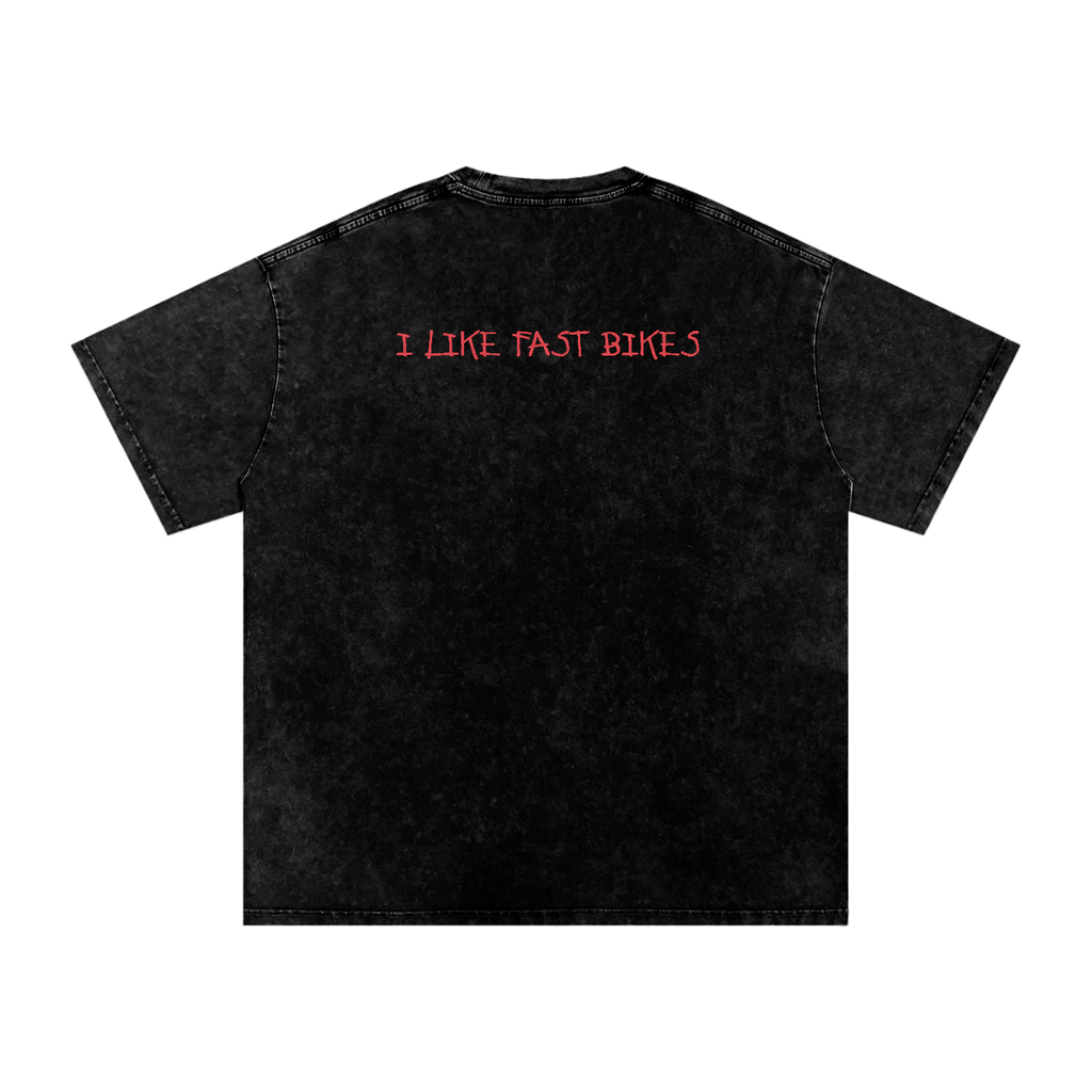 I LIKE FAST BIKES // Snow Washed, Oversized, Tee
