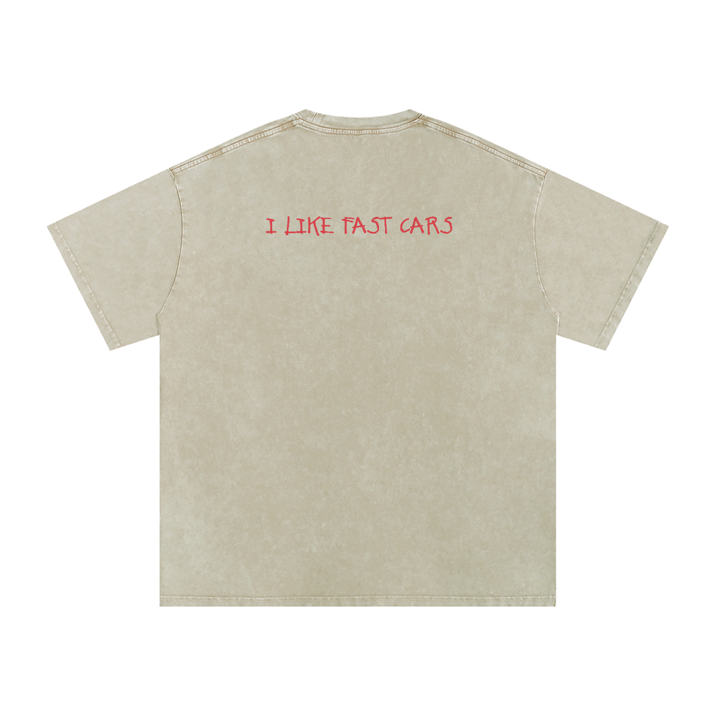 I LIKE FAST CARS // Snow Washed, Oversized, Tee
